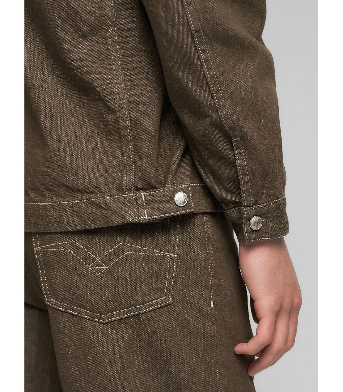 9ZERO1 11.5オンス リサイクルピュアコットンジャケット （セットアップデニム） 詳細画像 カーキ 6